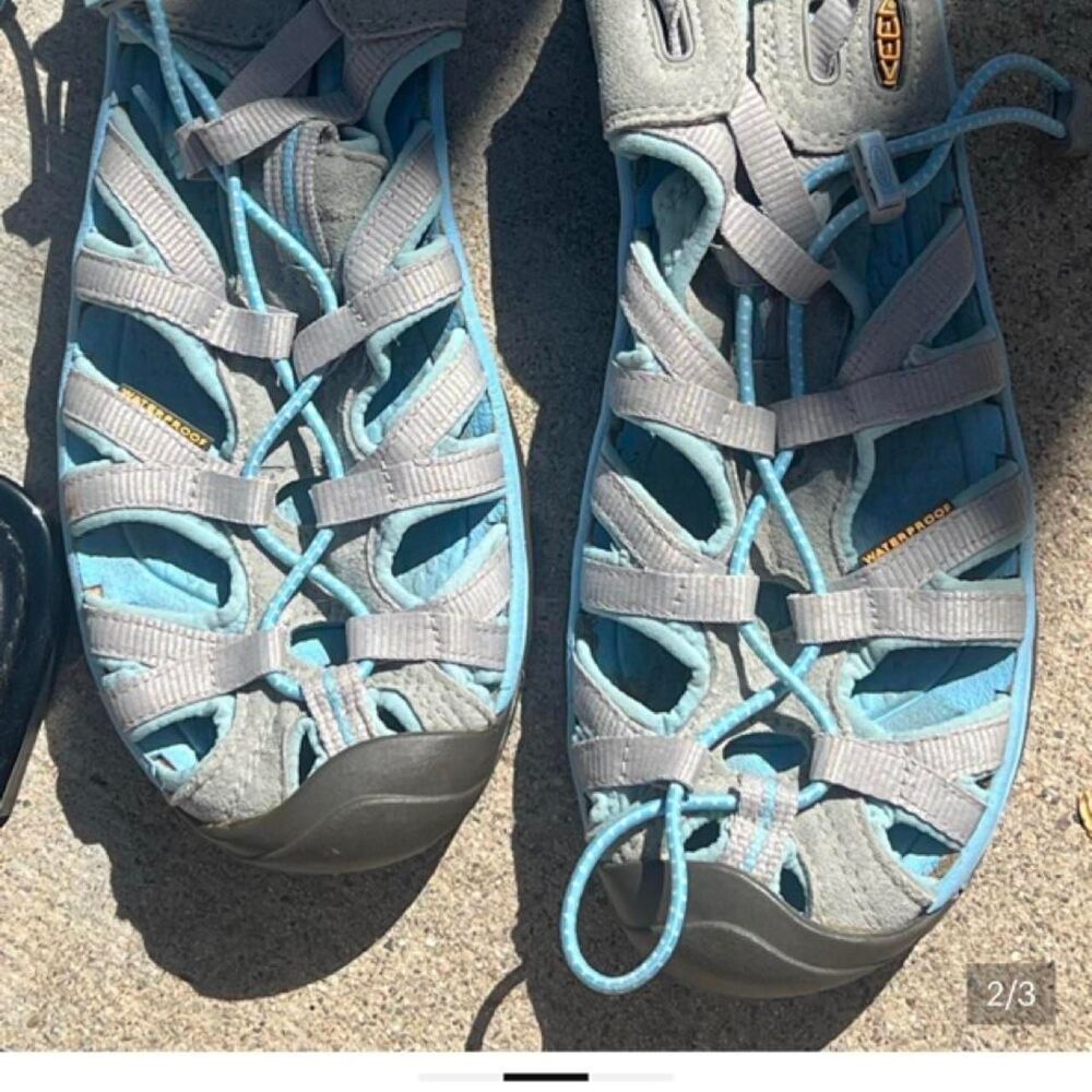 Keen Women's Grey and Blue Sandals